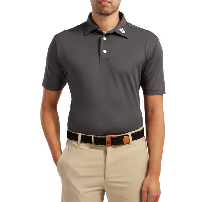 Footjoy polo Stretch Piqué Solid Gris Charbon