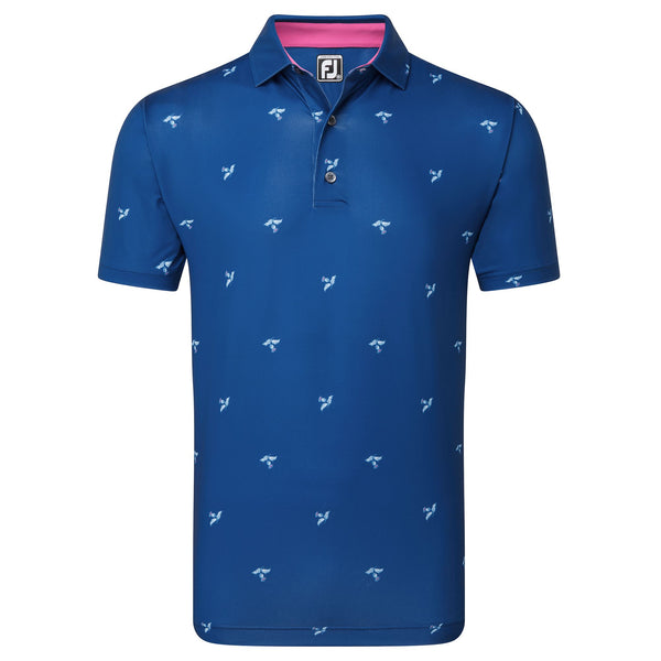 Footjoy polo thistle Lisle deep blue Polos homme FootJoy