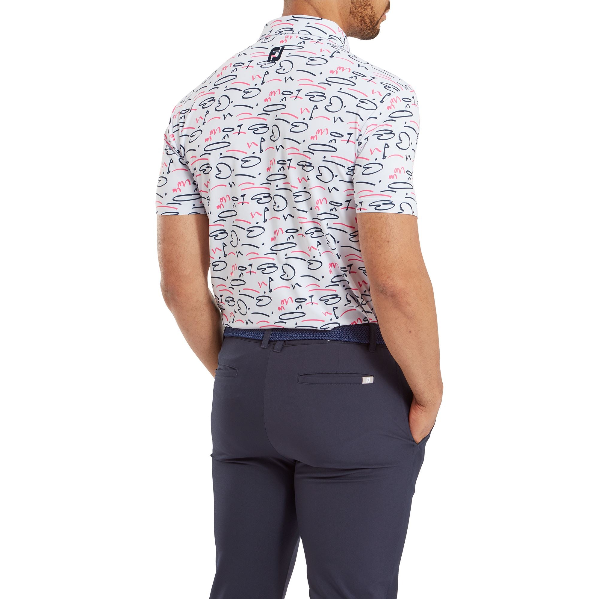 Footjoy Polo Golf Course Doodle White