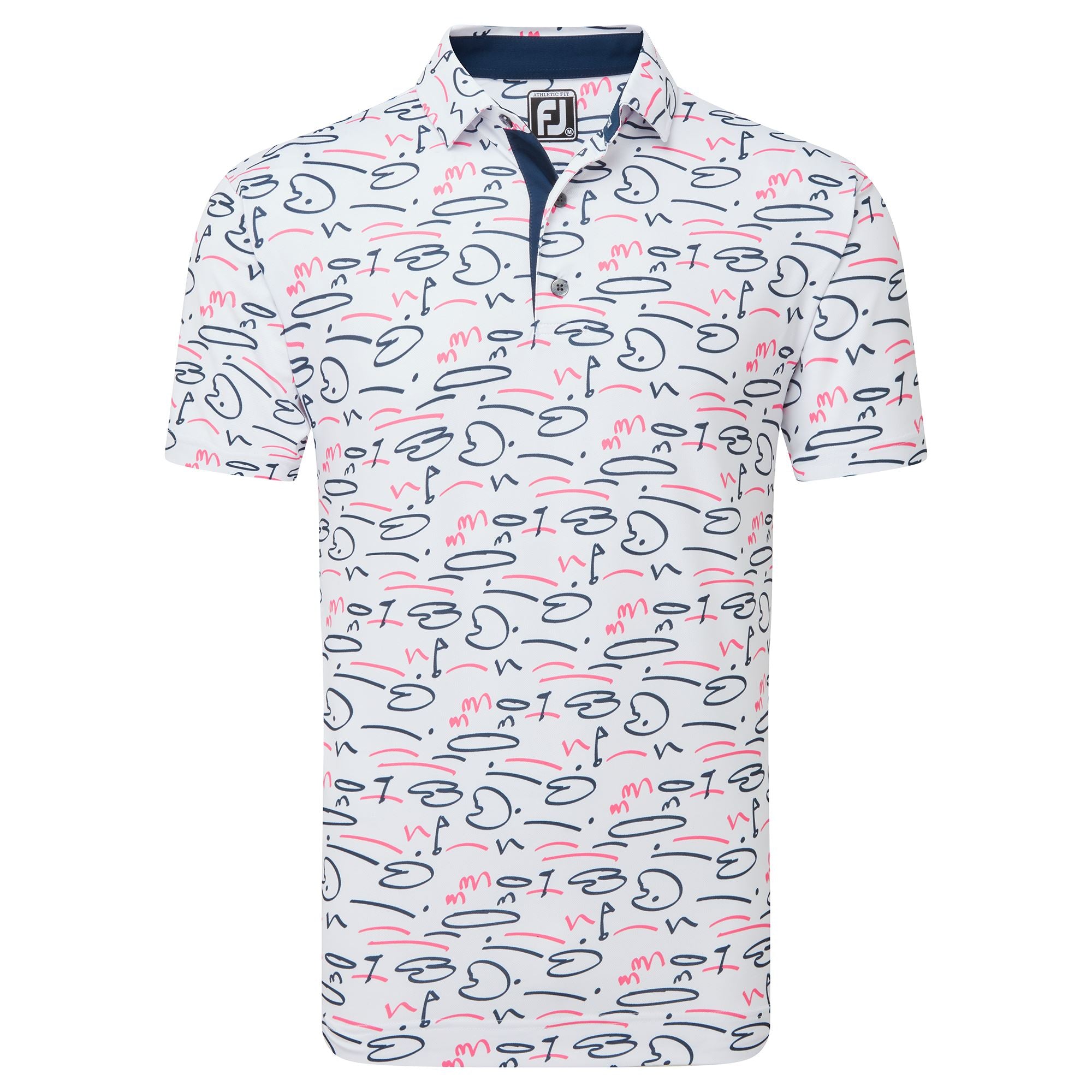 Footjoy Polo Golf Course Doodle White