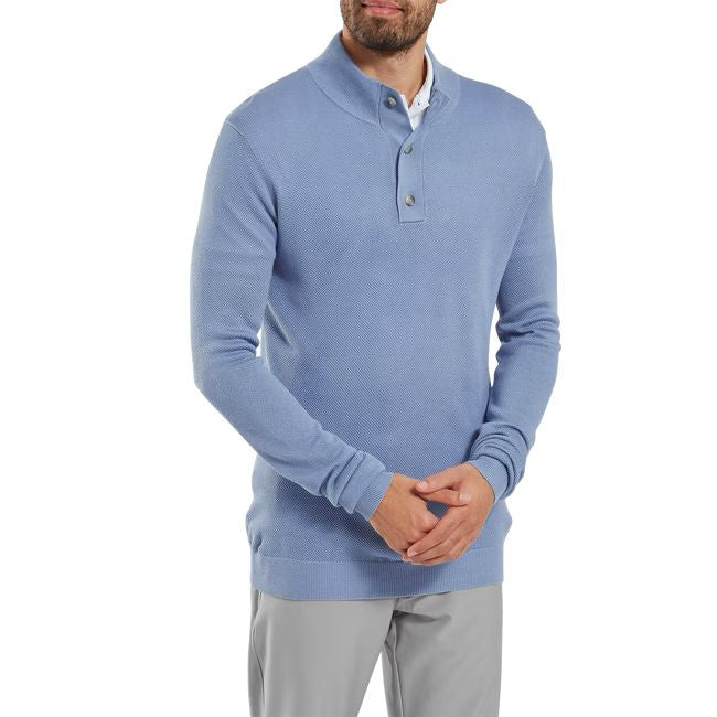 Footjoy Pullover Drirelease avec patte de boutonnage Bleu claire