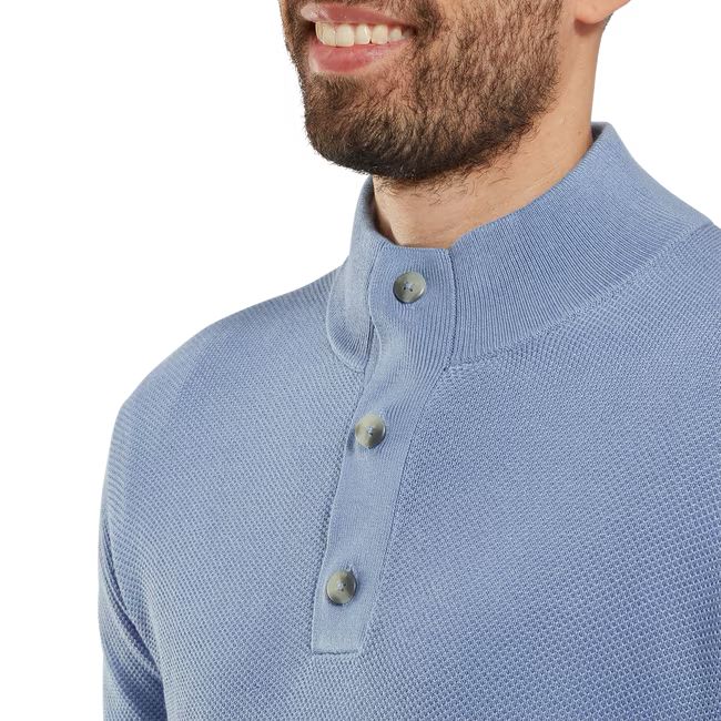 Footjoy Pullover Drirelease avec patte de boutonnage Bleu claire