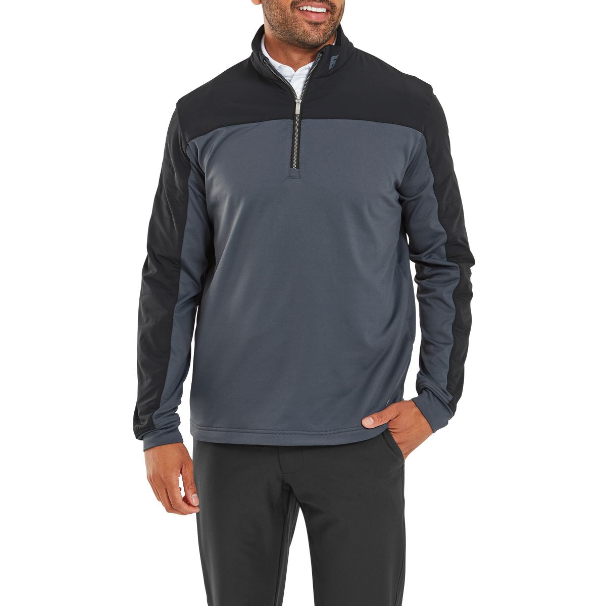 FootJoy Pullover Hybride ThermoSeries Noir Gris Charbon
