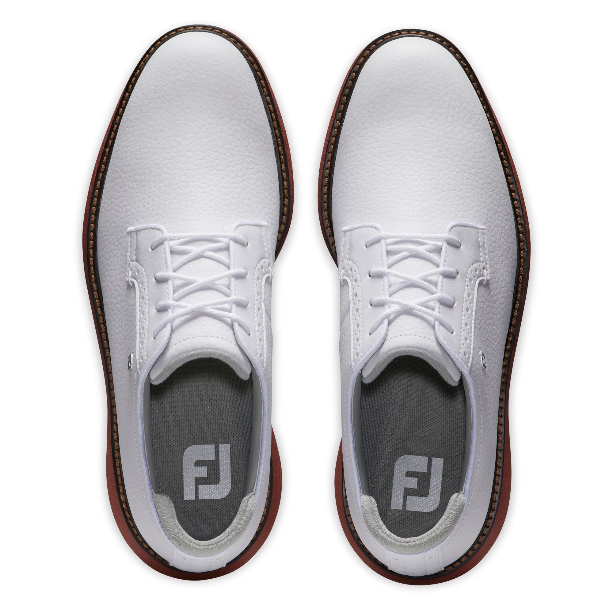 Footjoy Traditions spikeless BLUTCHER Blanche Blanche Brique
