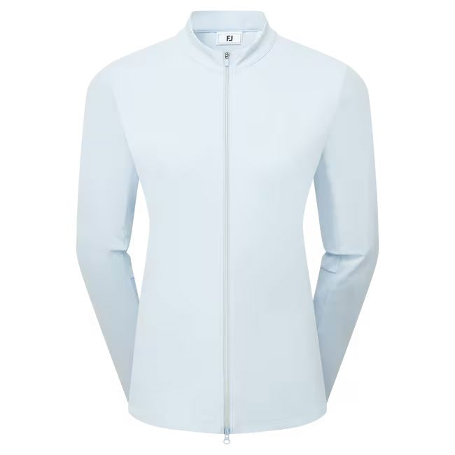 Footjoy veste femme full zip imprimé embossé bleu ciel