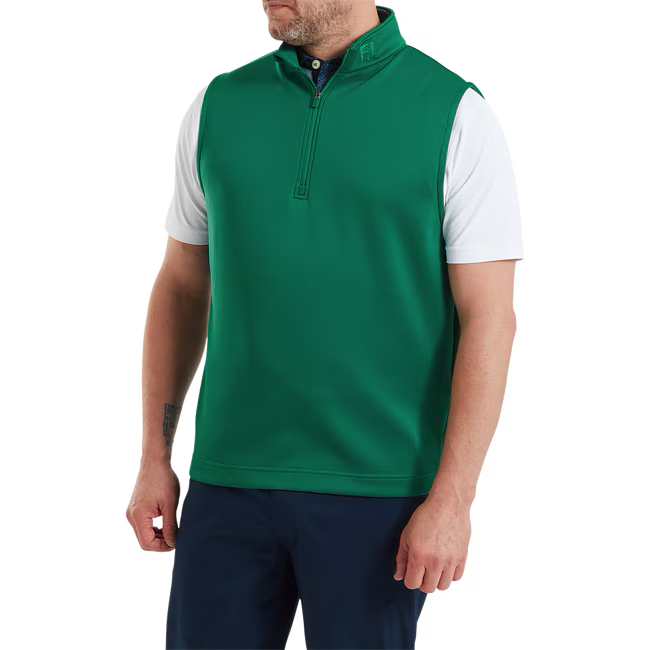 Footjoy Veste Sans Manche FootJoy 1/2 Zip Vert