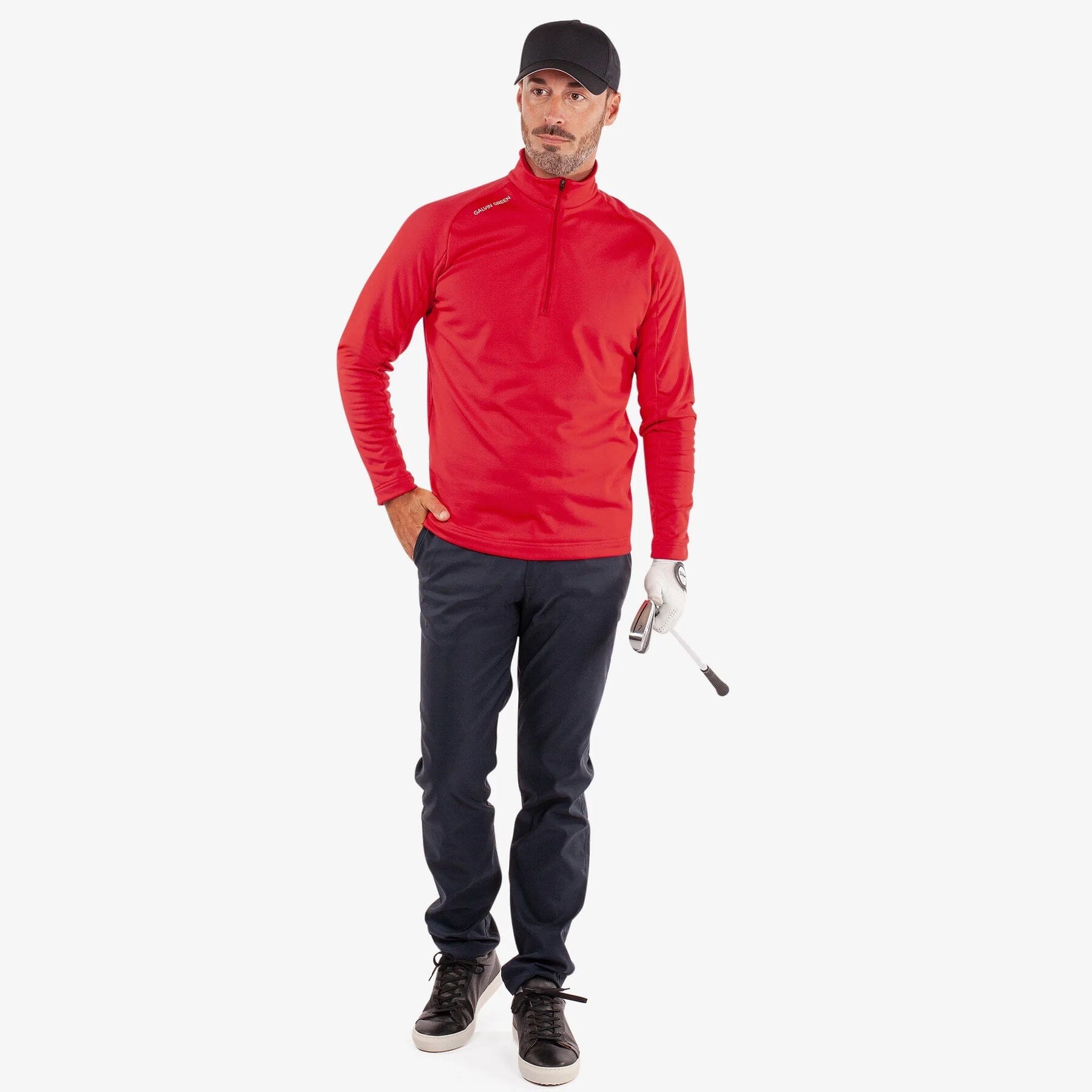 Galvin Green Pull de golf Drake rouge Chaleur, confort et liberté de mouvement