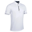 GLENMUIR Polo GORDON en coton double mercerisé Blanc imprimé Tartan