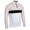 GLENMUIR Pull 1/4 zip BLAIN léger en coton beige noir blanc