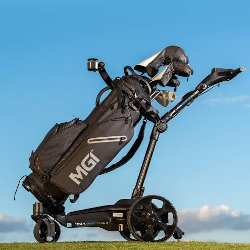 MGI Chariot Électrique Ai Navigator Halo (chariot suiveur et télécommandé) - GolfCenter.fr