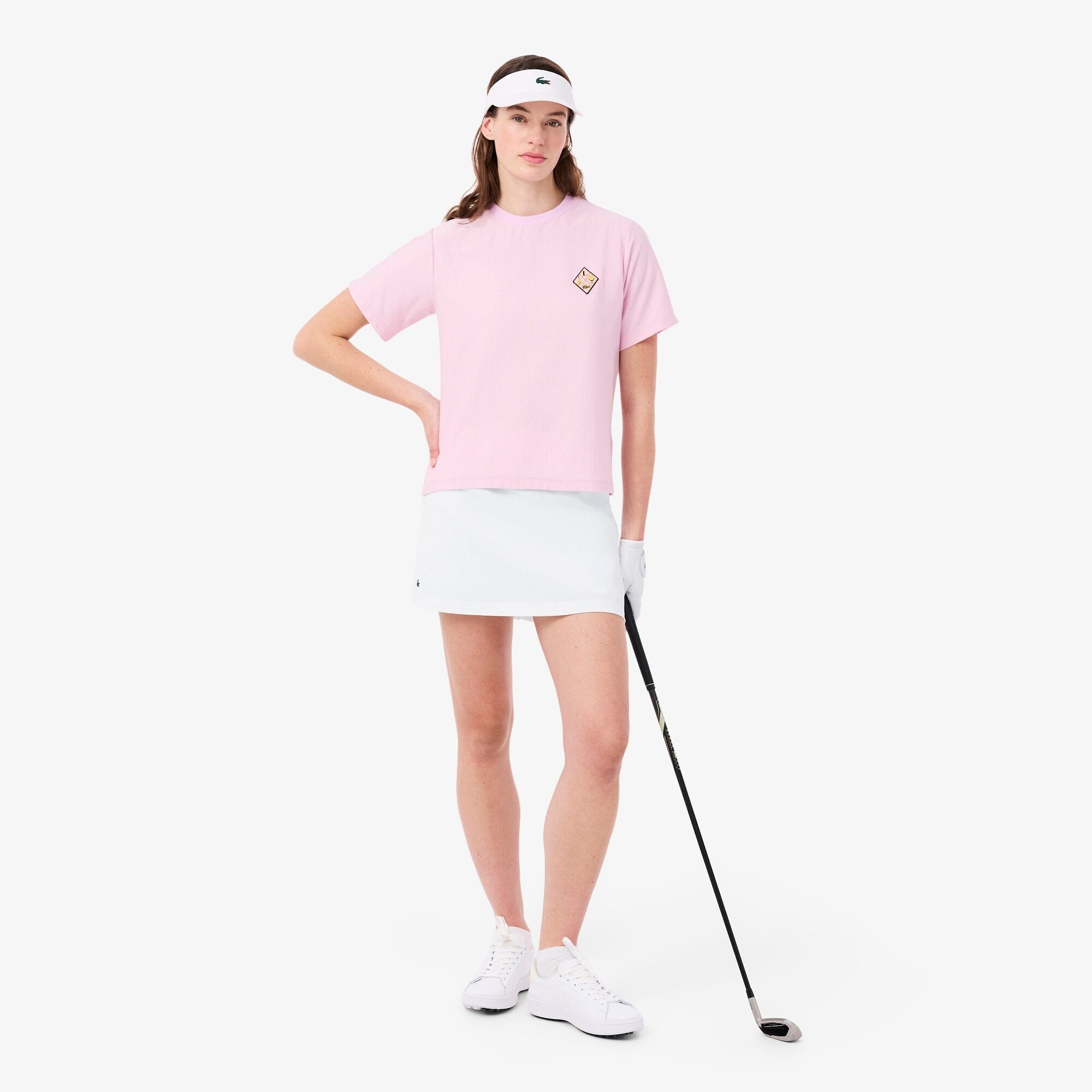 Lacoste Jupe Golf Ultra Dry shorty intégré Blanche