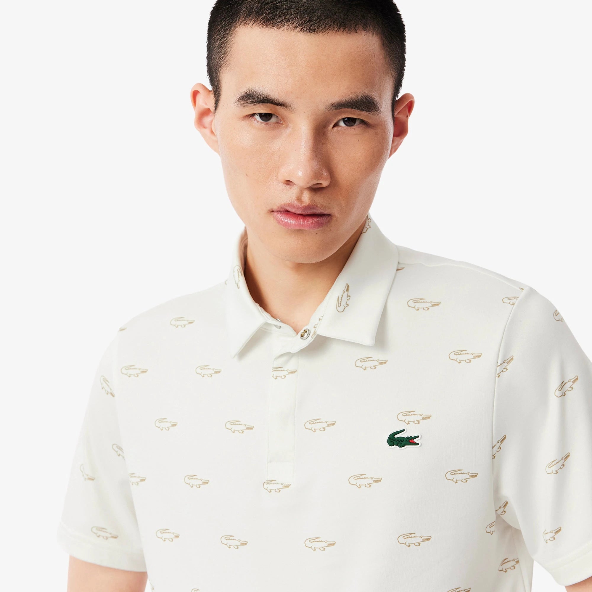 Lacoste Polo Golf Imprimé protection UV Blanc