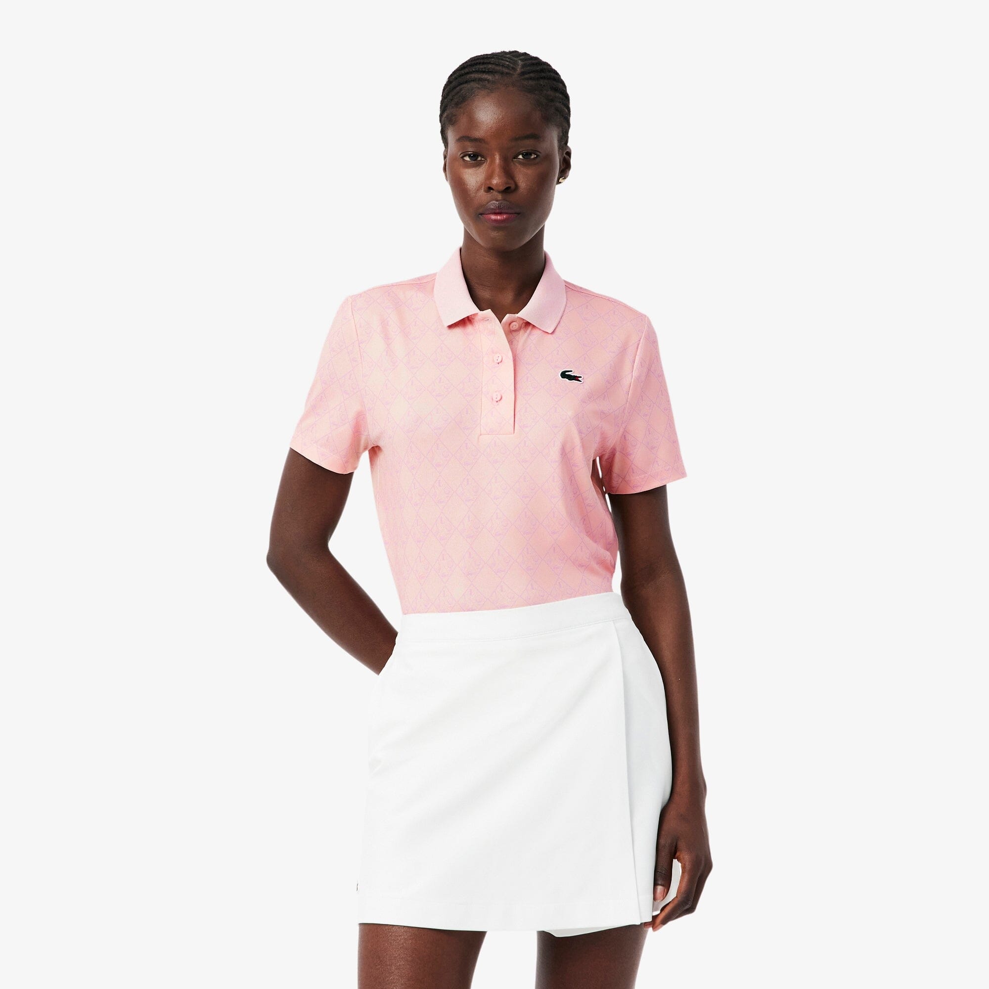 Lacoste Polo Golf regular fit protection UV à motif Rose