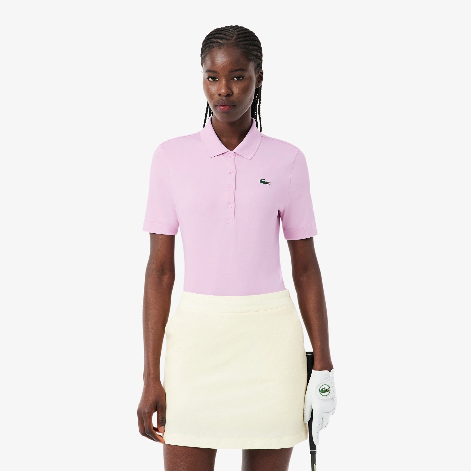 Lacoste Polo Golf slim fit stretch protection UV Rose