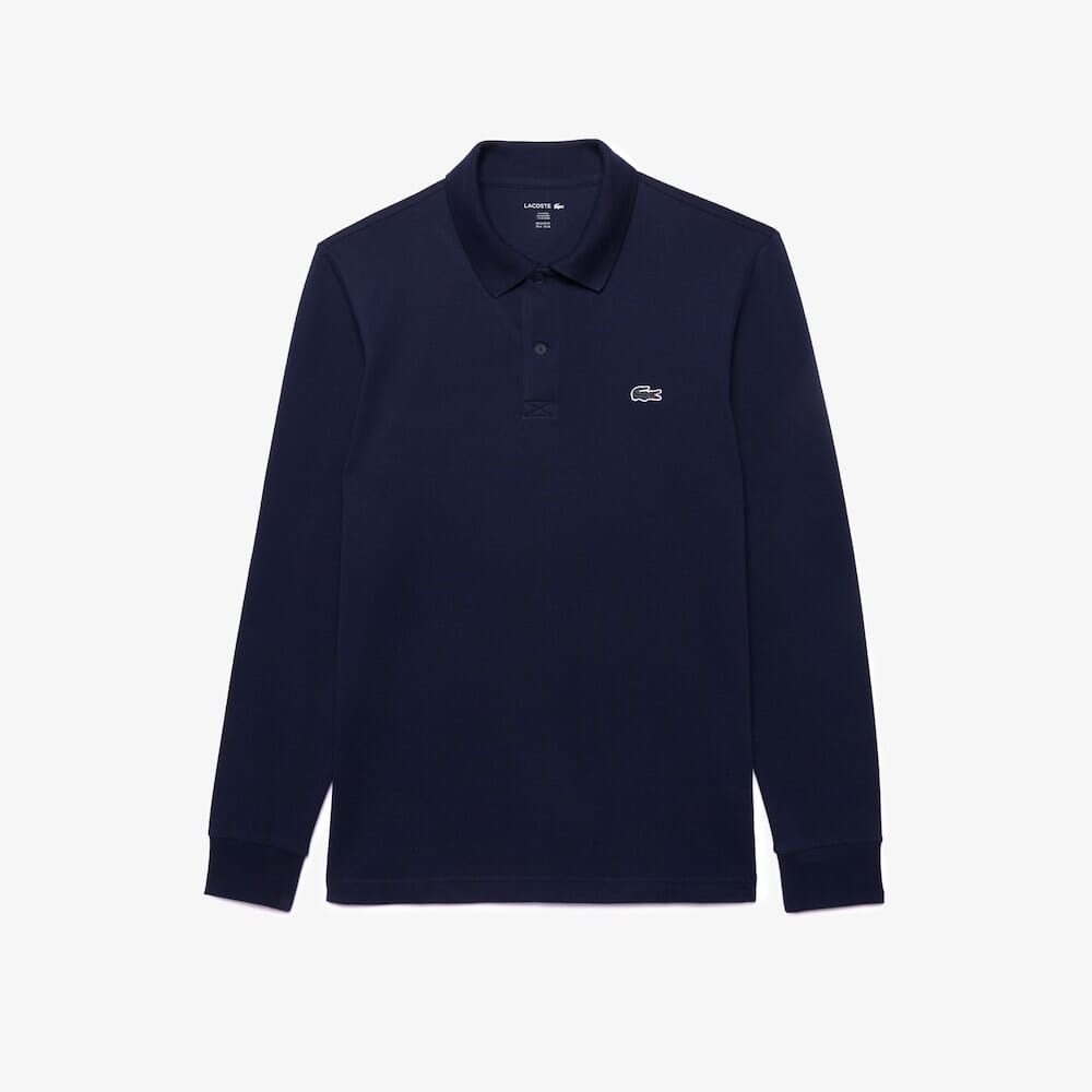 Lacoste Polo manches longues de golf coton Bleu Nuit