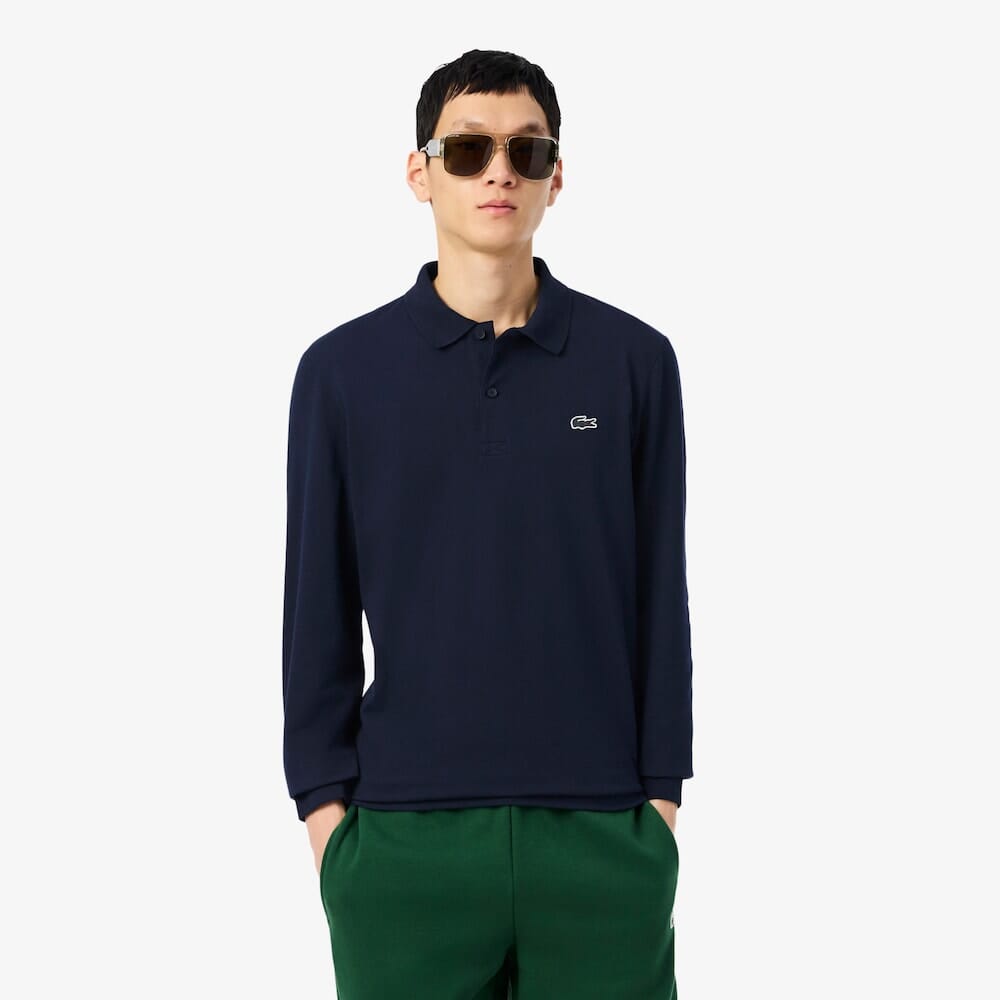 Lacoste Polo manches longues de golf coton Bleu Nuit