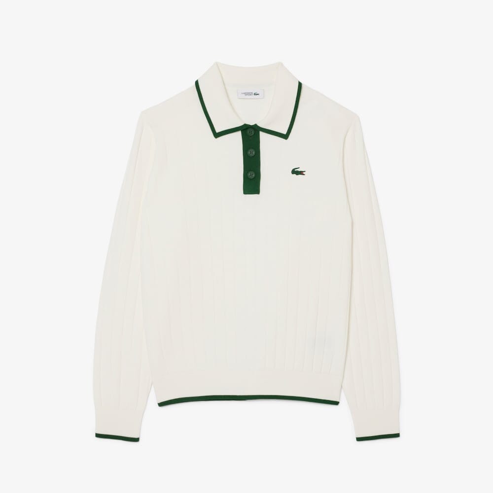 Lacoste Pull Golf Stretch Respirant Regular Fit Blanc Vert