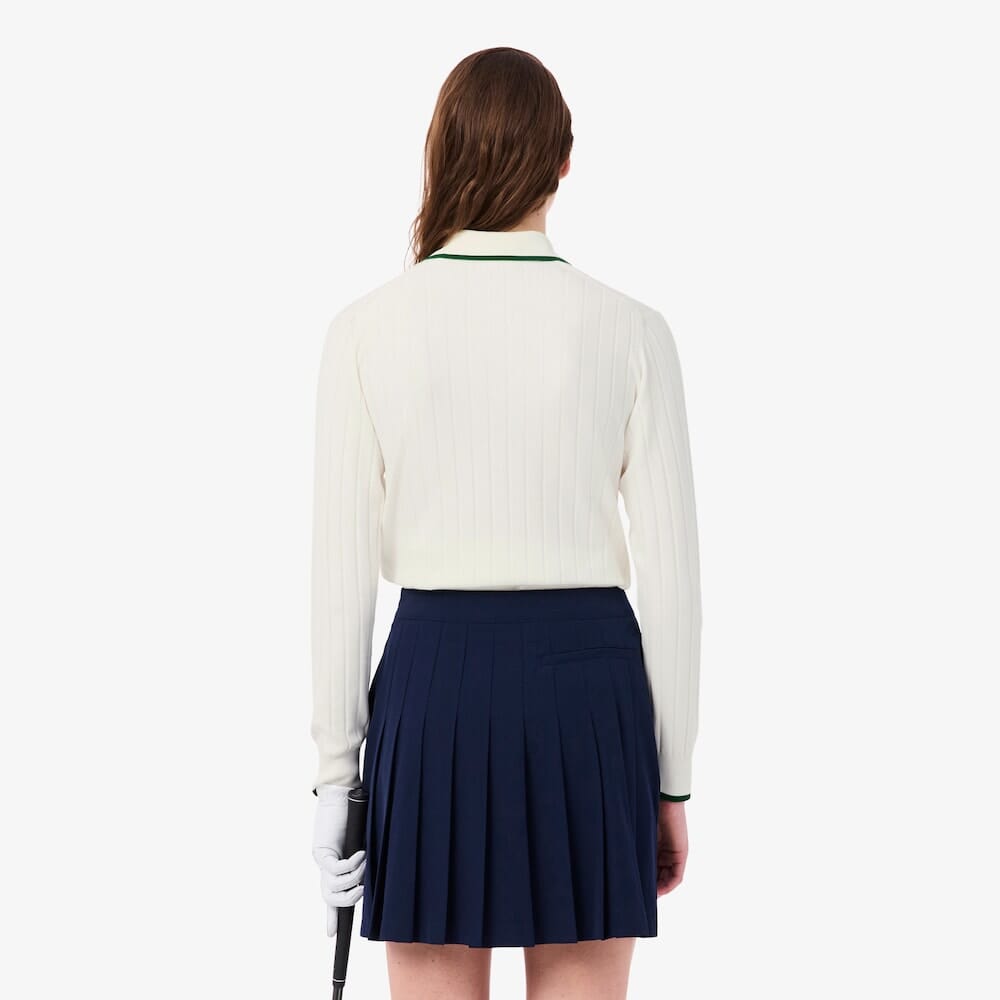 Lacoste Pull Golf Stretch Respirant Regular Fit Blanc Vert