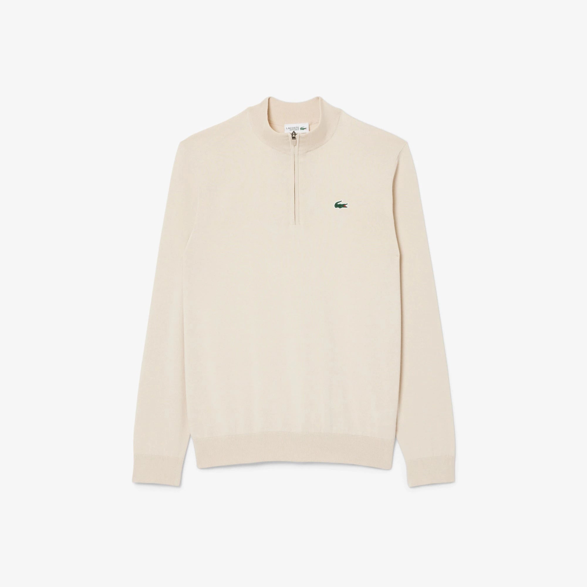 Lacoste Pull quart de zip thermorégulateur beige