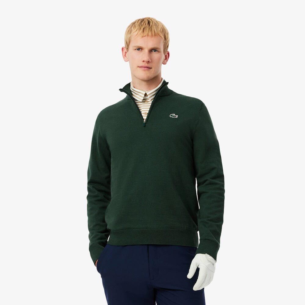 Lacoste pull quart-zip Golf Coupe vent Vert Sinople
