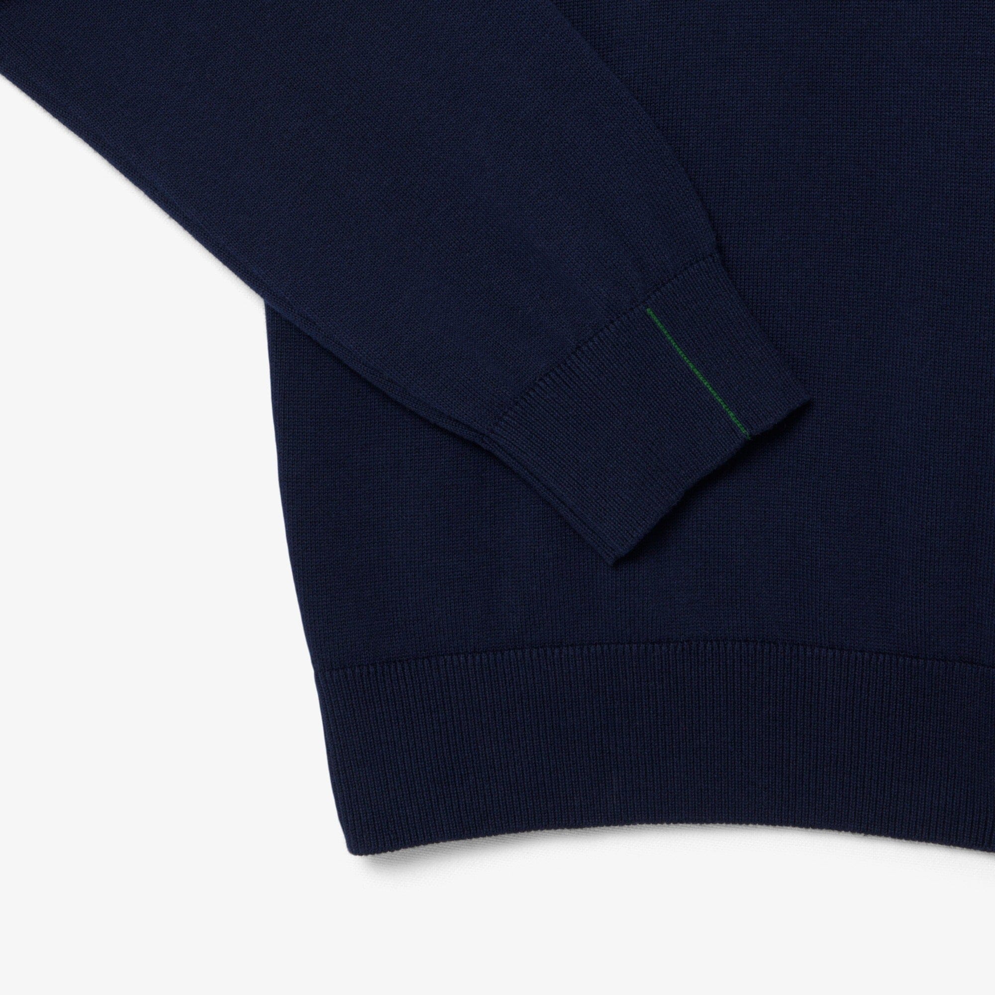 Lacoste Pull zippé coton uni col montant Bleu Nuit
