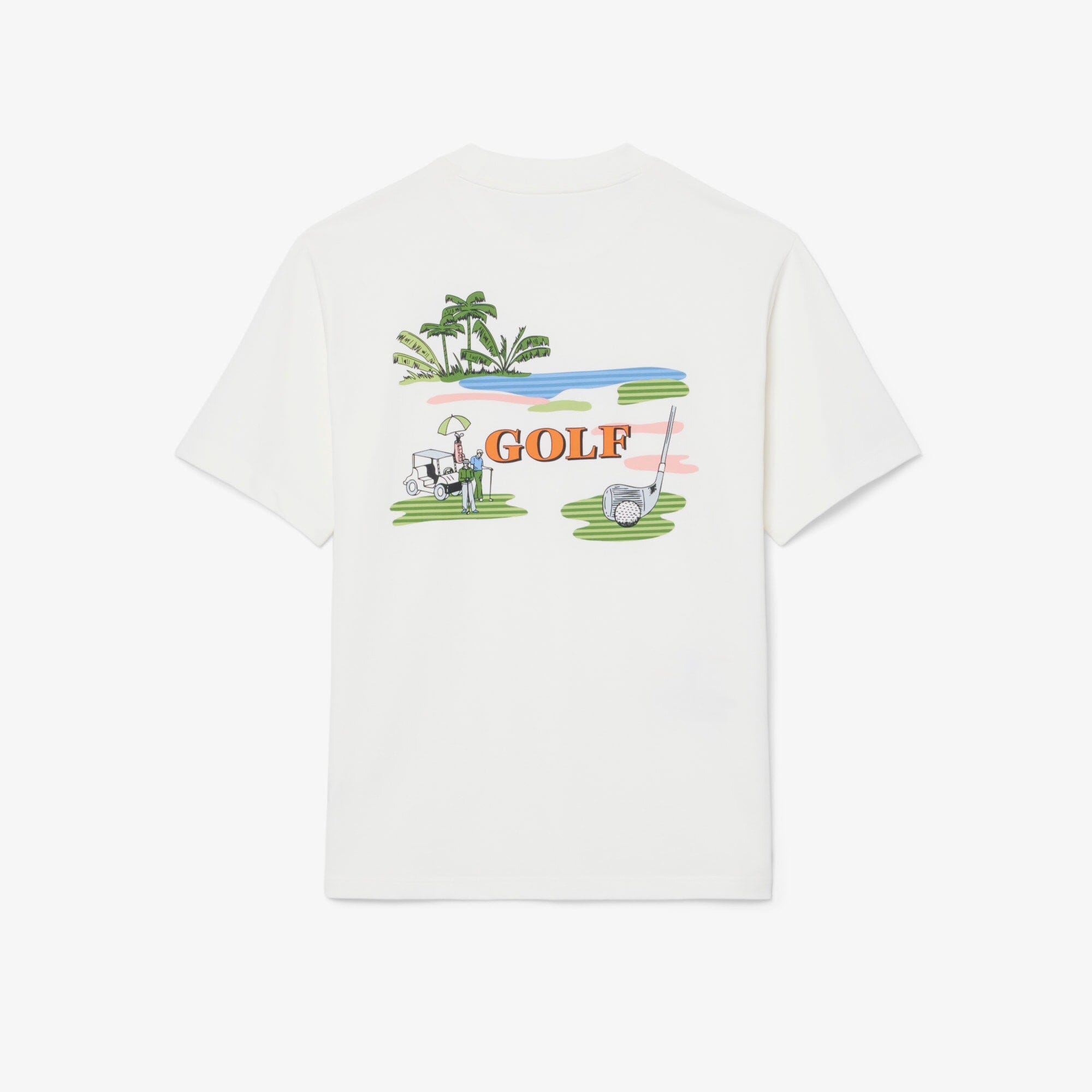 Lacoste T-shirt Golf Ultra Dry Blanc Imprimé