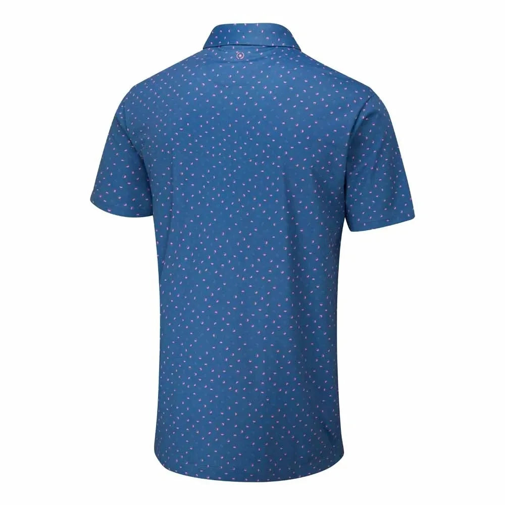 Ping Polo Bleu EPHRON golf avec imprimé Rose