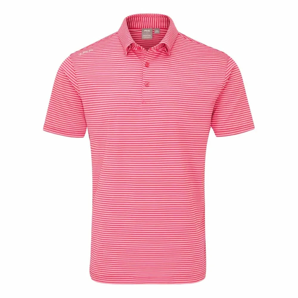 Ping Polo LANGFORD golf avec rayures Rouge Rose