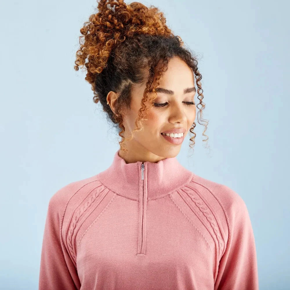 Ping Pull 1/4 Zip Melodie avec protection contre le vent rose