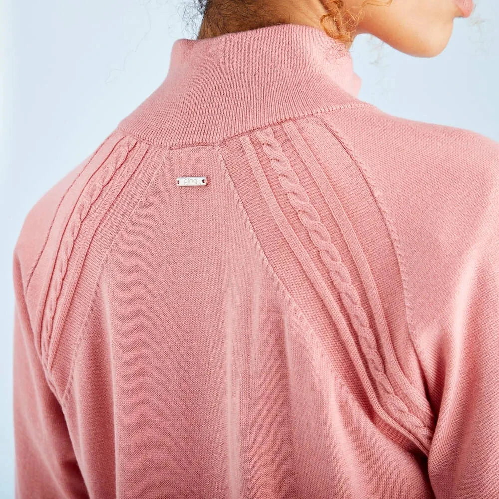 Ping Pull 1/4 Zip Melodie avec protection contre le vent rose