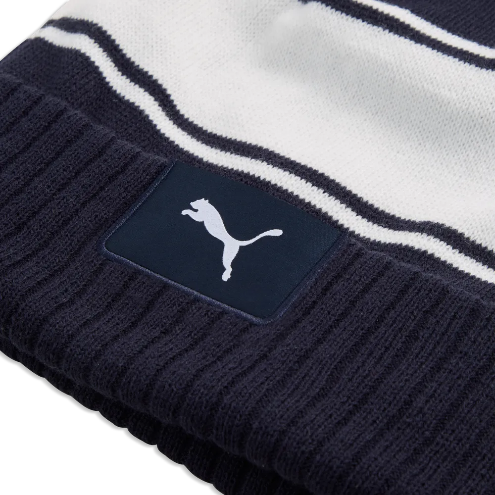 Puma Bonnet Sport Pom Beanie Bleu Marine et Blanc