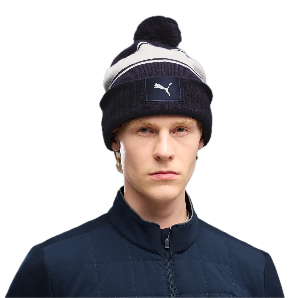 Puma Bonnet Sport Pom Beanie Bleu Marine et Blanc
