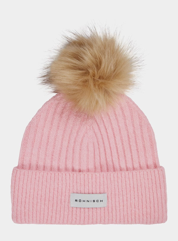 Röhnisch Bonnet Pom Rib Beanie, Pink Rohnisch