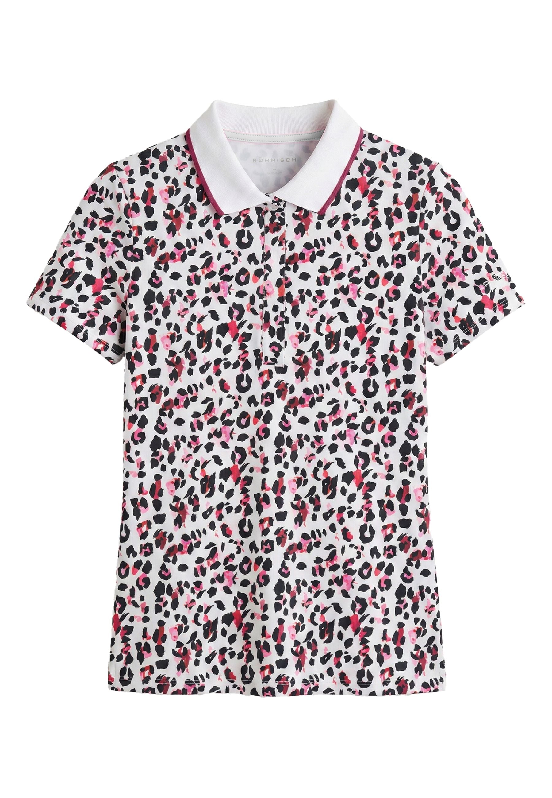 Röhnisch DENI Poloshirt Imprimé léopard rose bordeaux