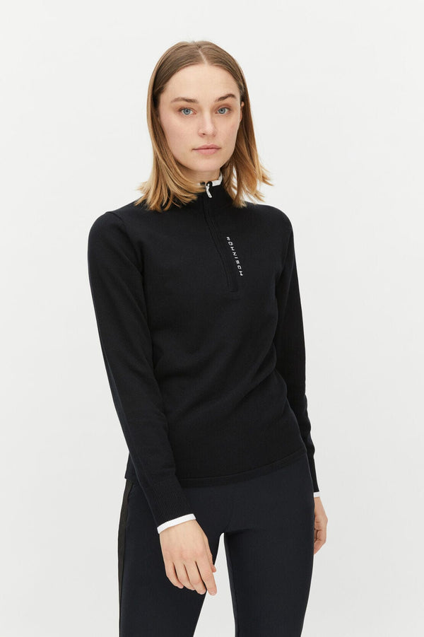 Röhnisch knitted half zip, Black Rohnisch