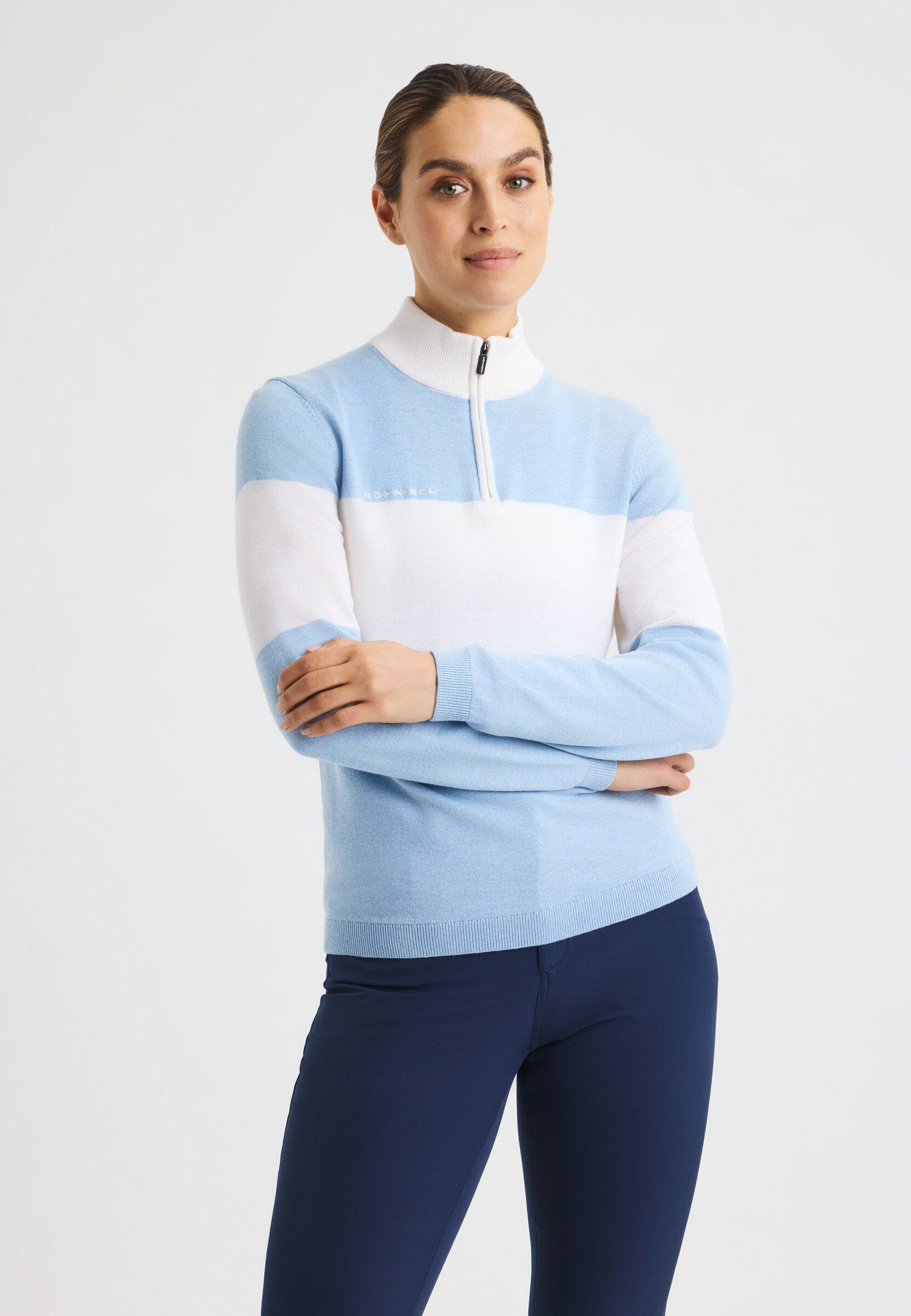 Röhnisch Kora pull demi zip Dove Blue