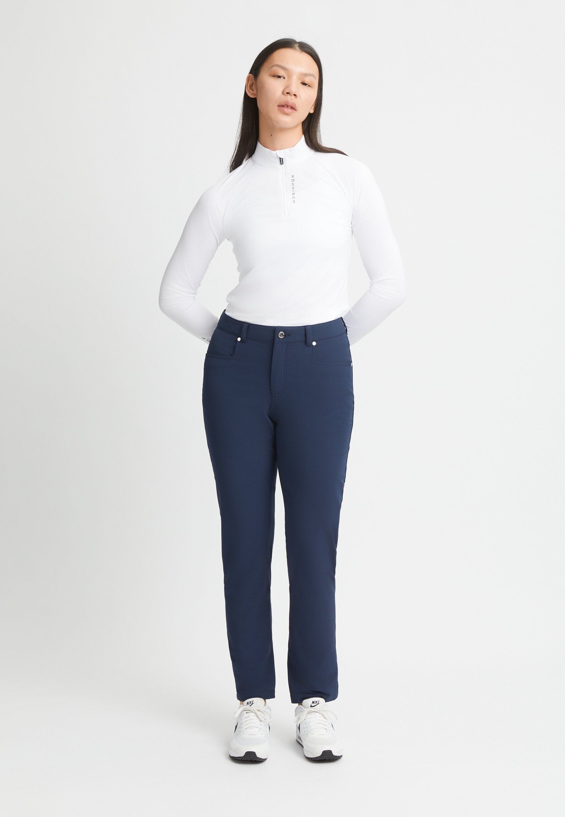 Röhnisch Pantalon Chaud Chie Brossé Navy 30