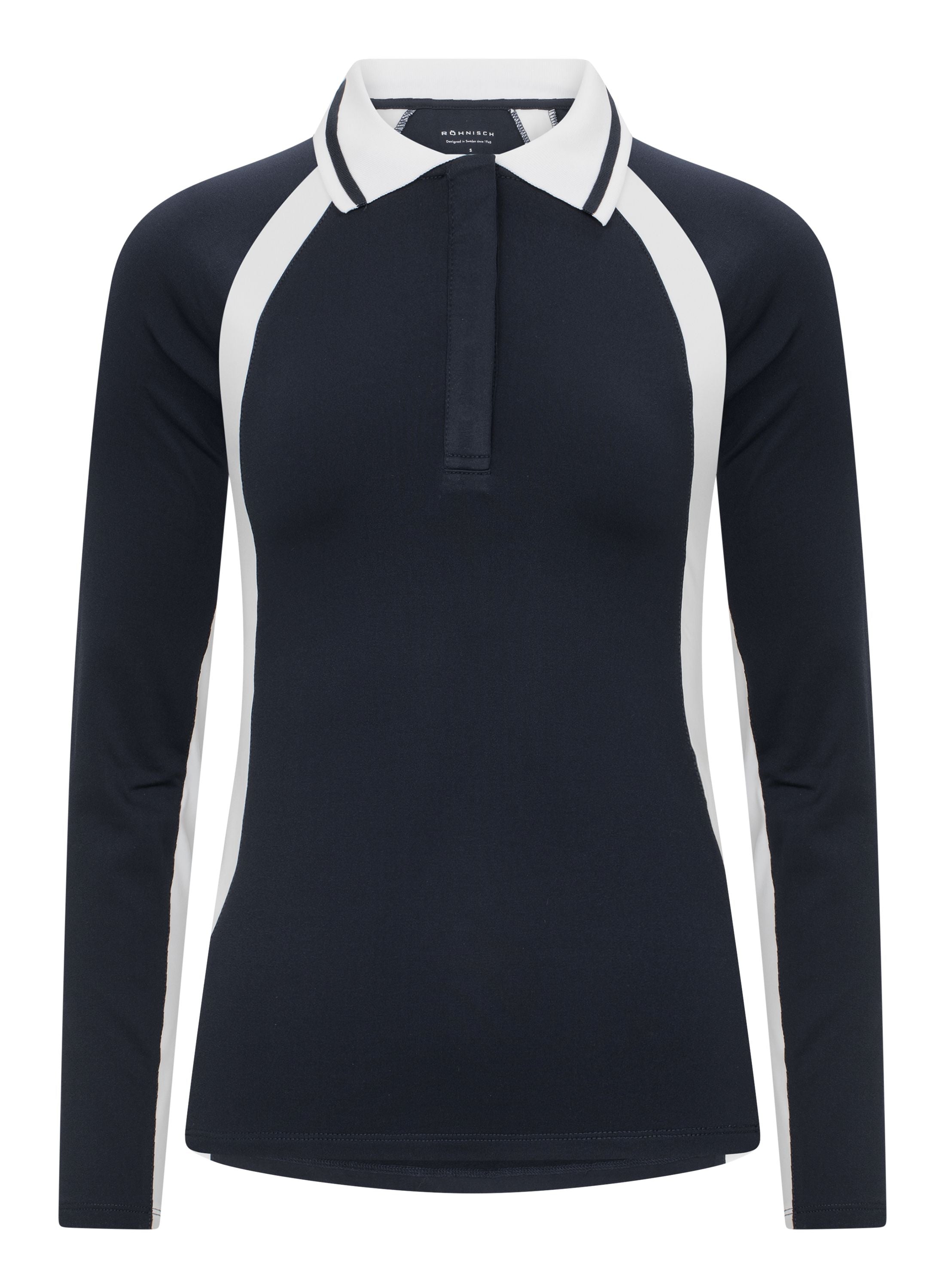 Rohnisch polo chaud femme manches longues navy