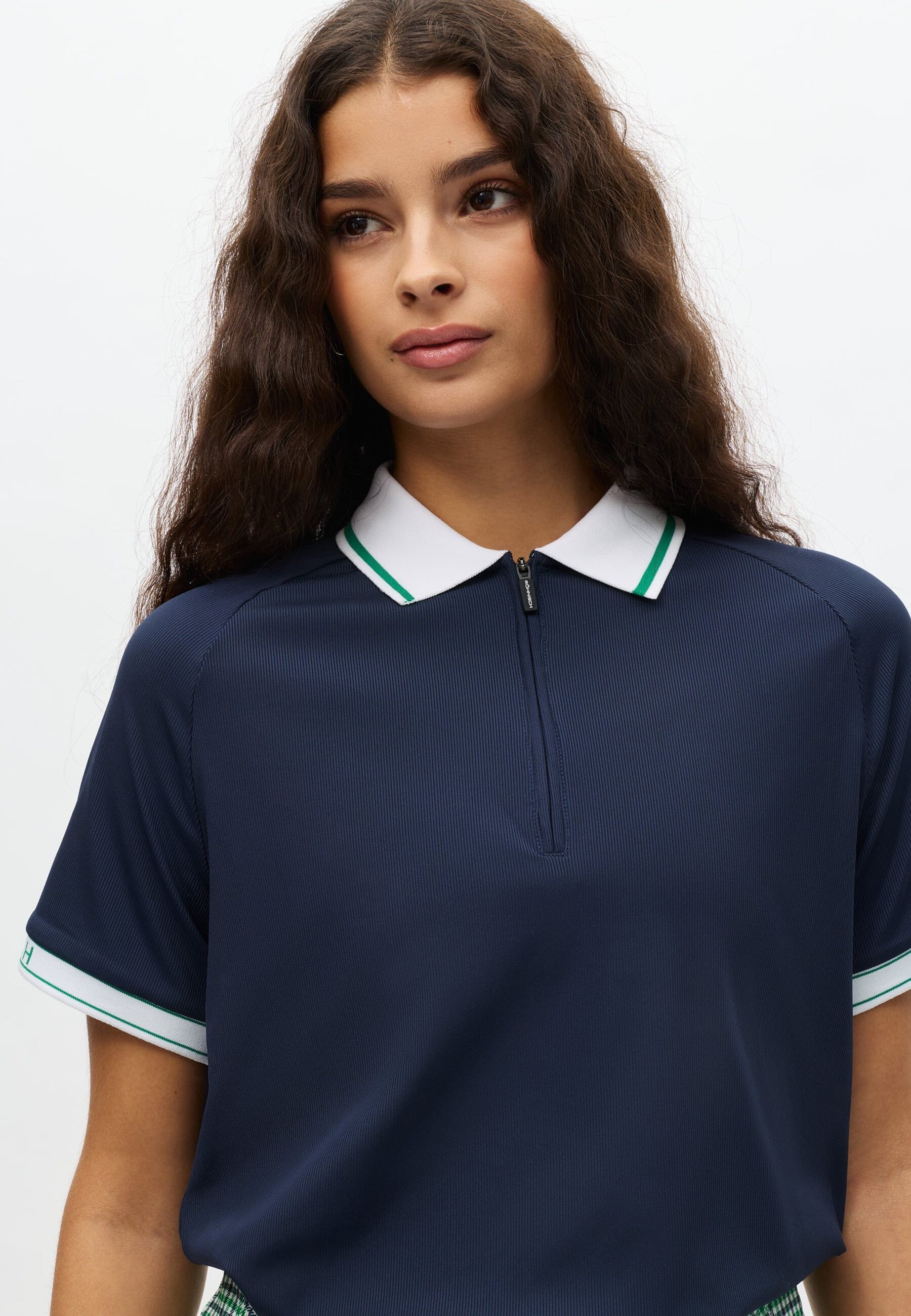 Röhnisch RIB Poloshirt zipé Bleu Marine/Vert