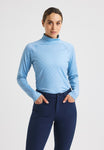 Rohnisch sous-couche de golf chaud femme collar top blue