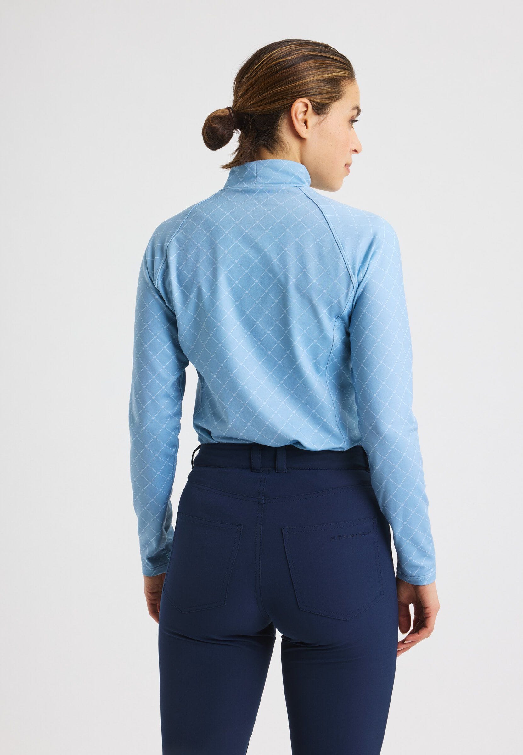 Rohnisch sous-couche de golf chaud femme collar top blue