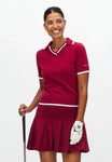 Röhnisch SWING KNITTED Poloshirt en maille Bordeaux/Blanc