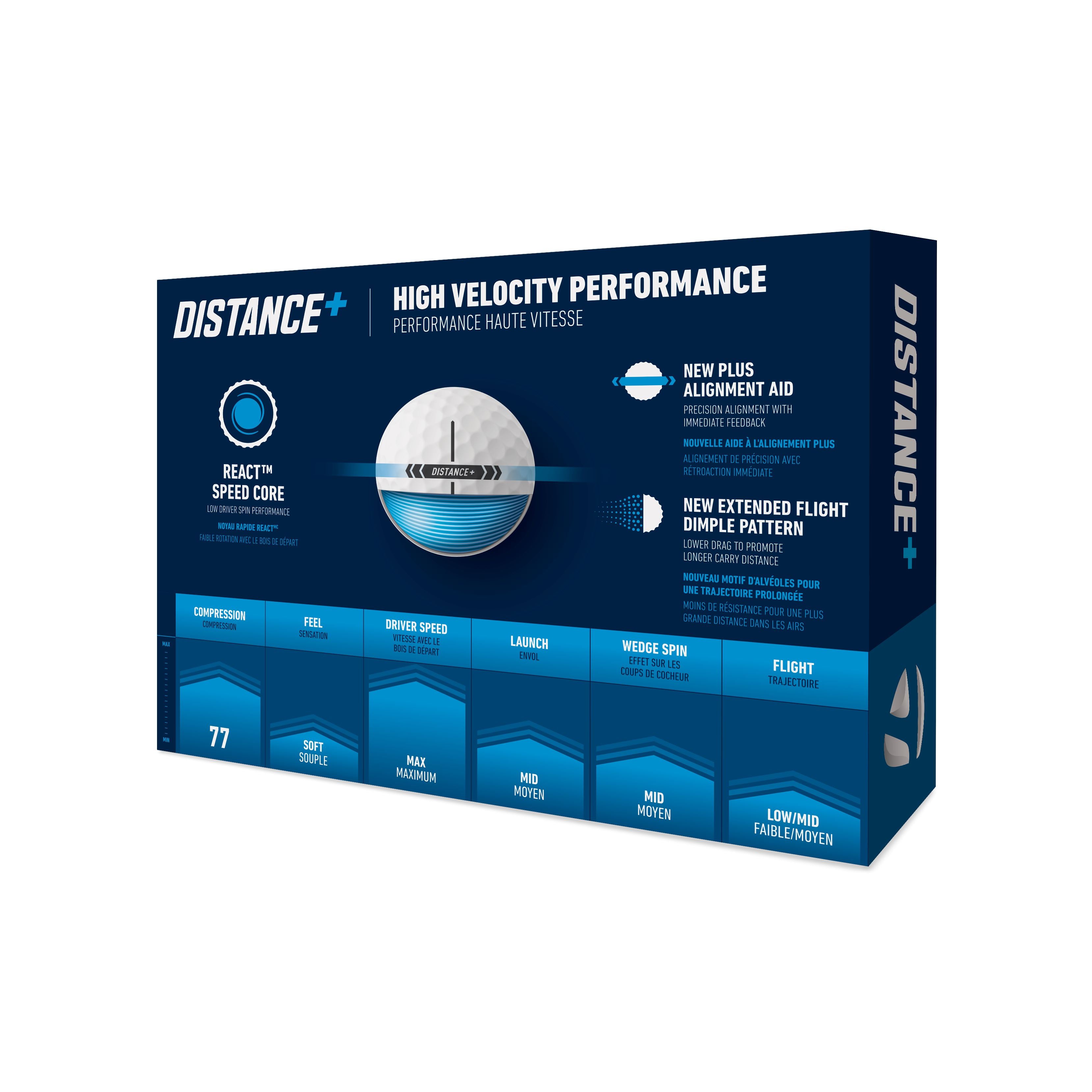 TaylorMade Balles Distance + Blanche 2025 (boite de 12)