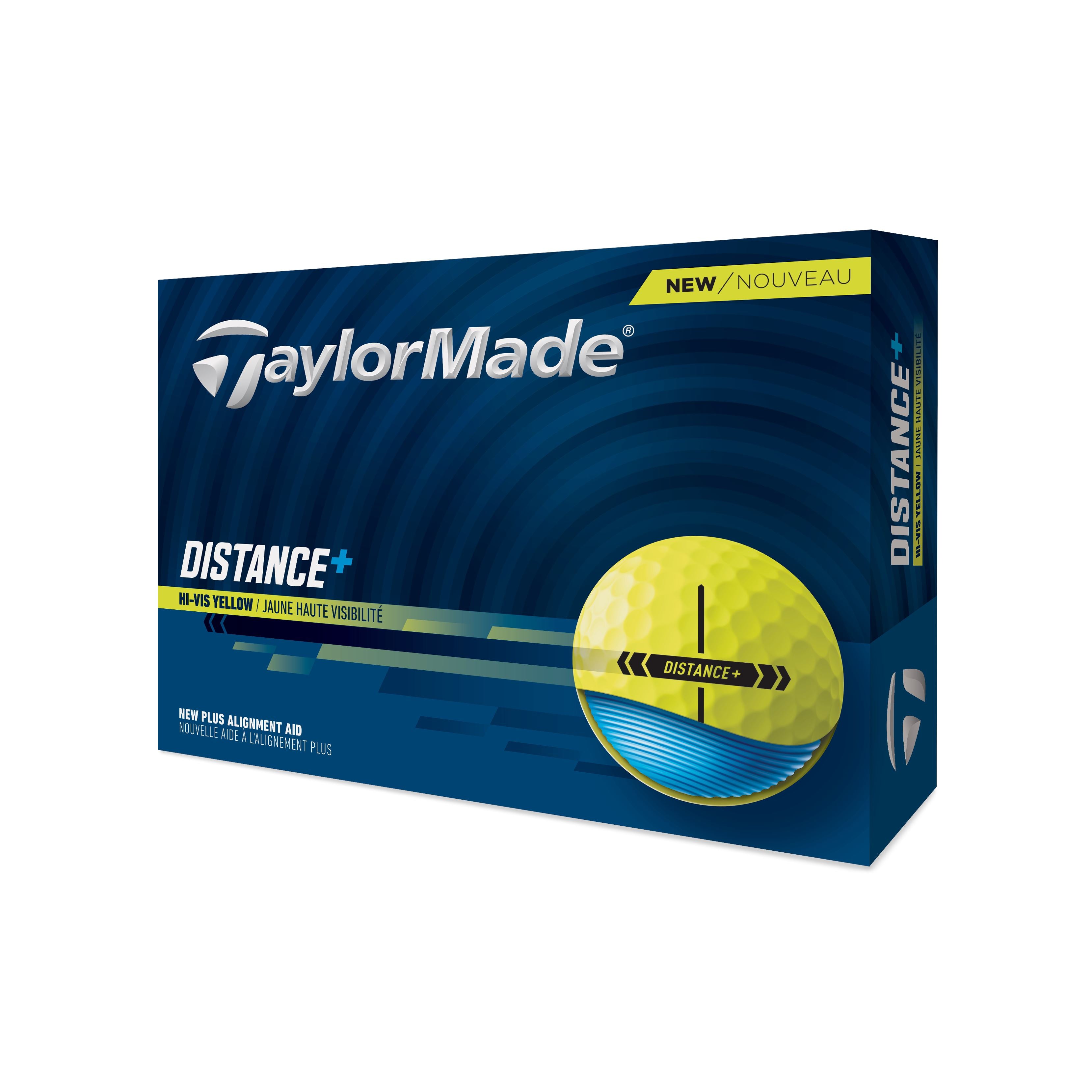 TaylorMade Balles Distance + Jaune 2025 (boite de 12)