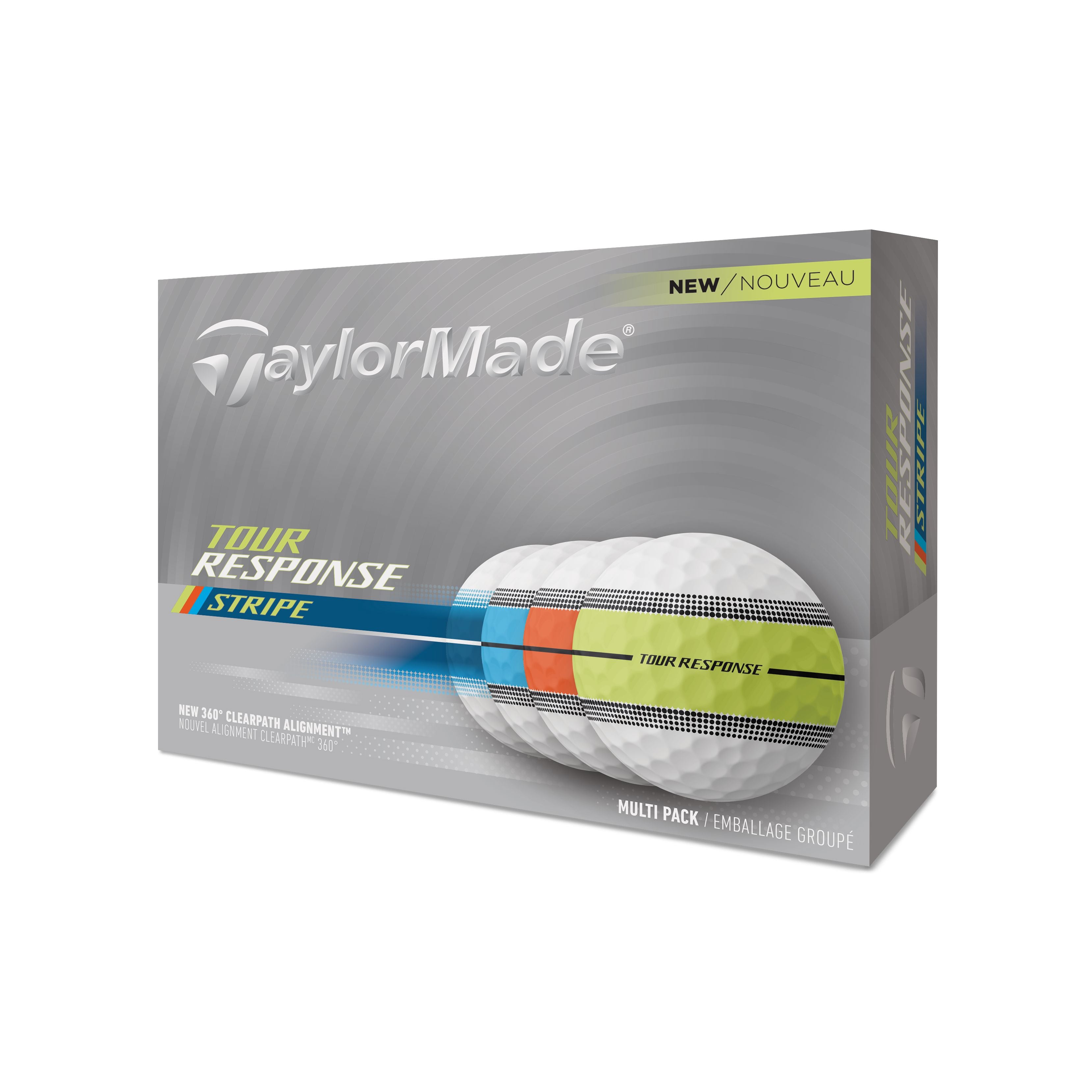 TaylorMade Balles Tour Response STRIPE MUTLI 2025 (Boite de 12)