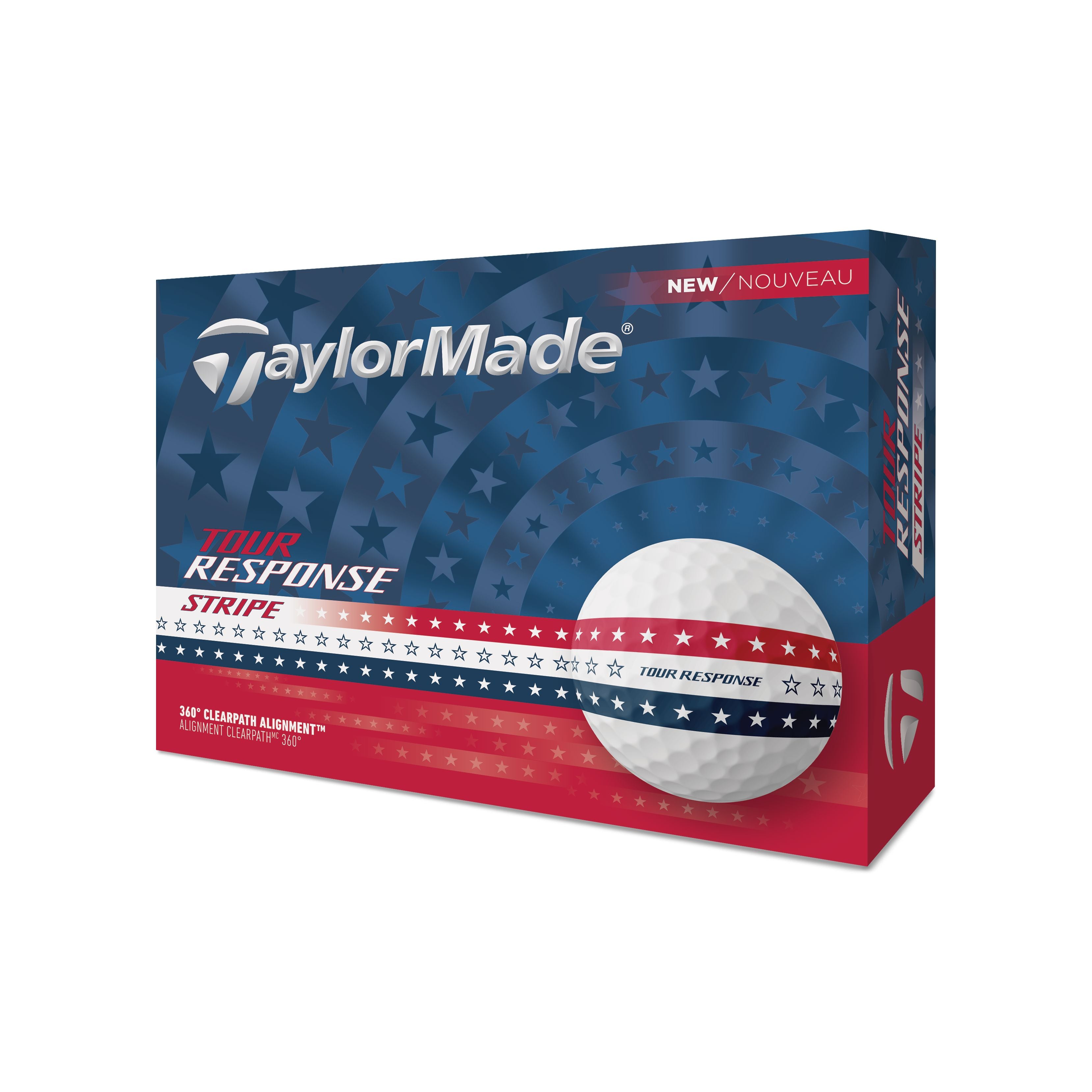 TaylorMade Balles Tour Response STRIPE USA 2025 (Boite de 12)