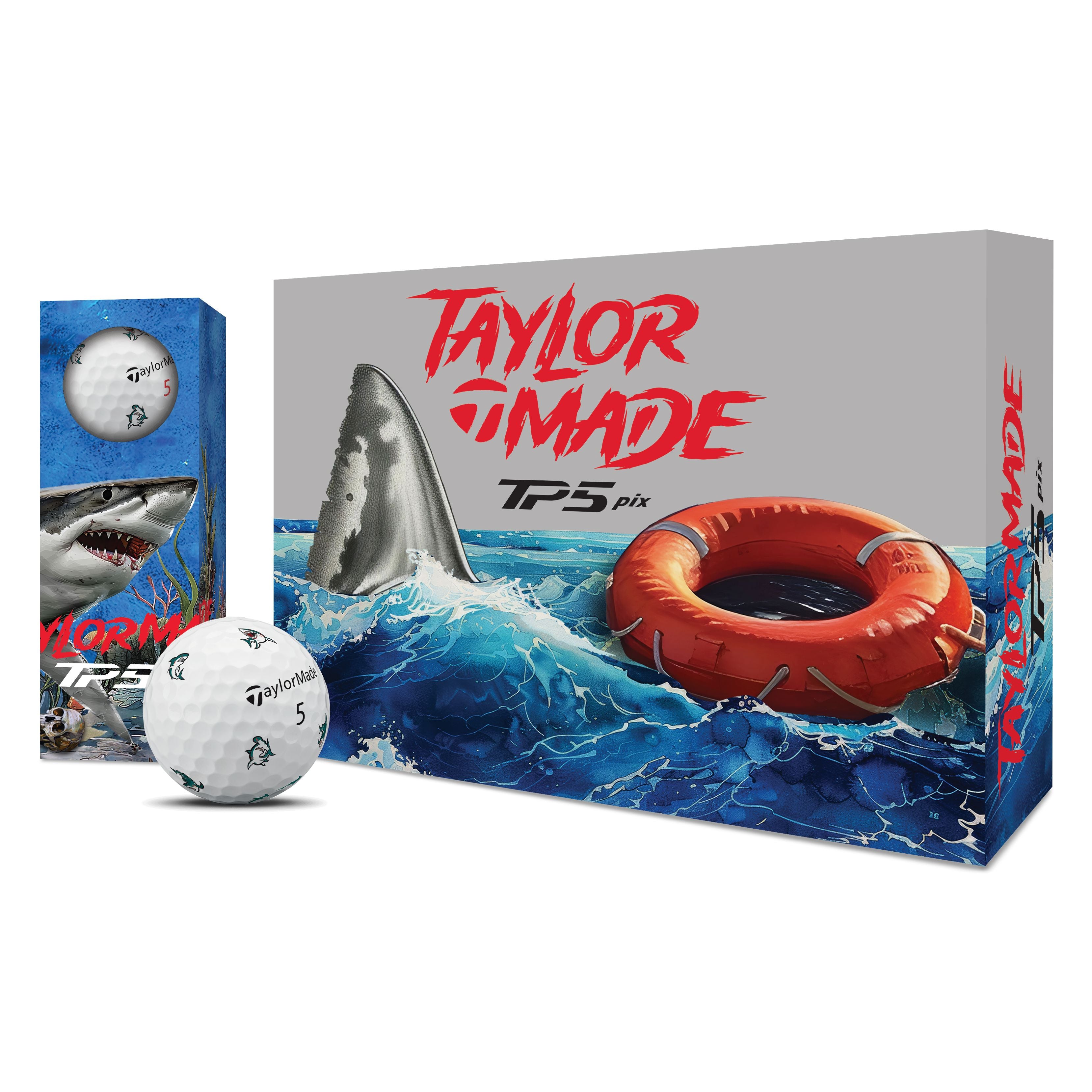 TaylorMade Balles TP5 Sharks Limited Edition (Boîte de 12)