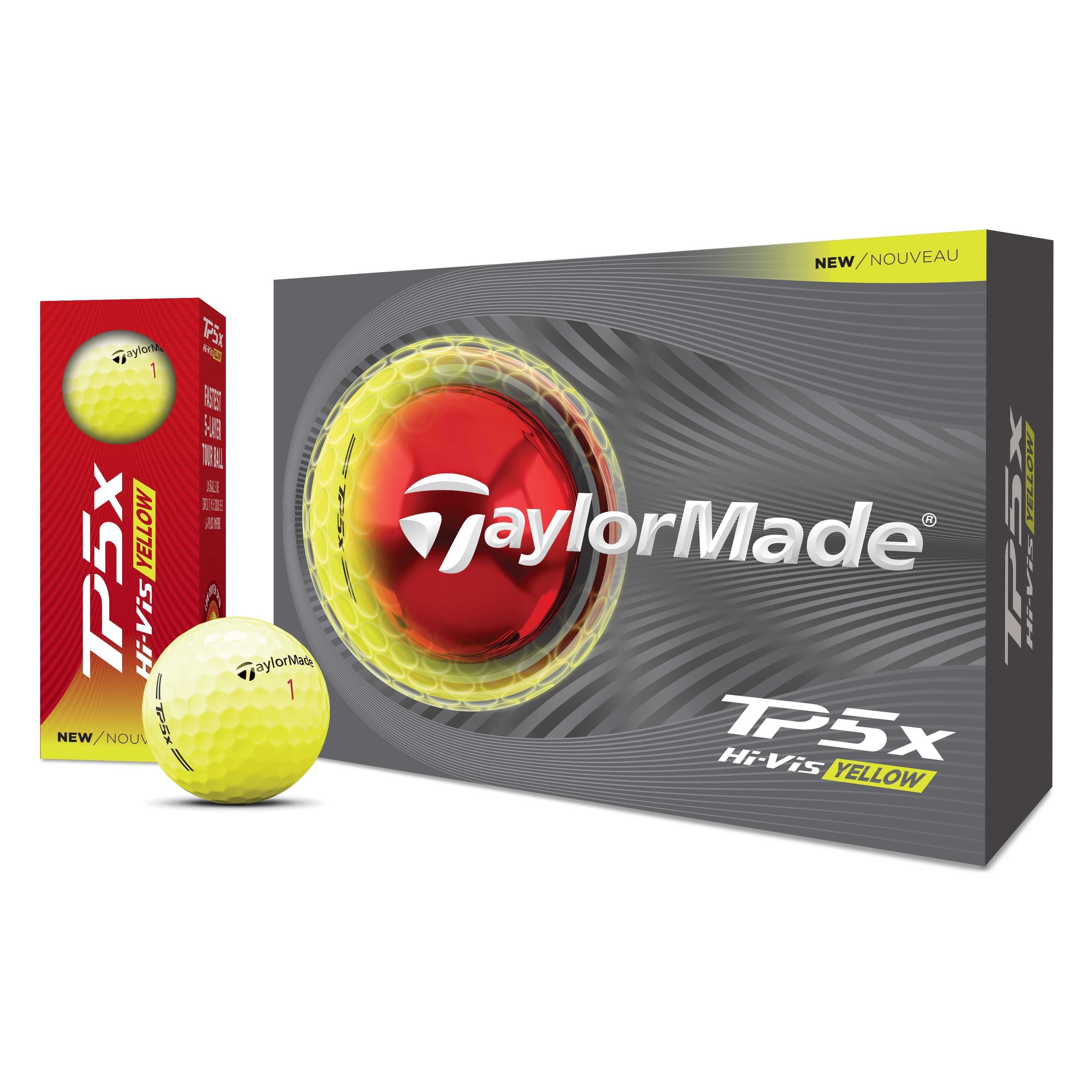 TAYLORMADE BALLES TP5X Jaune 2026 (boite de 12)