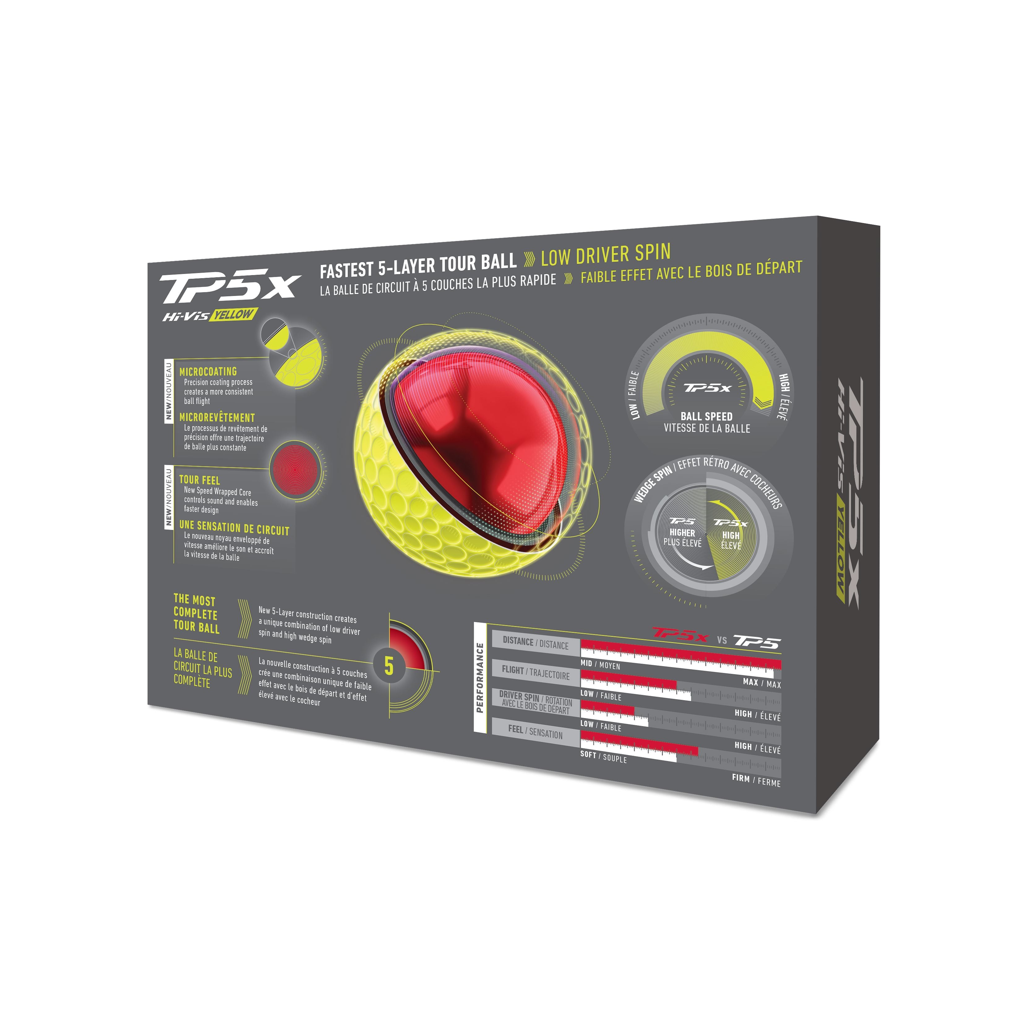 TAYLORMADE BALLES TP5X Jaune 2026 (boite de 12)