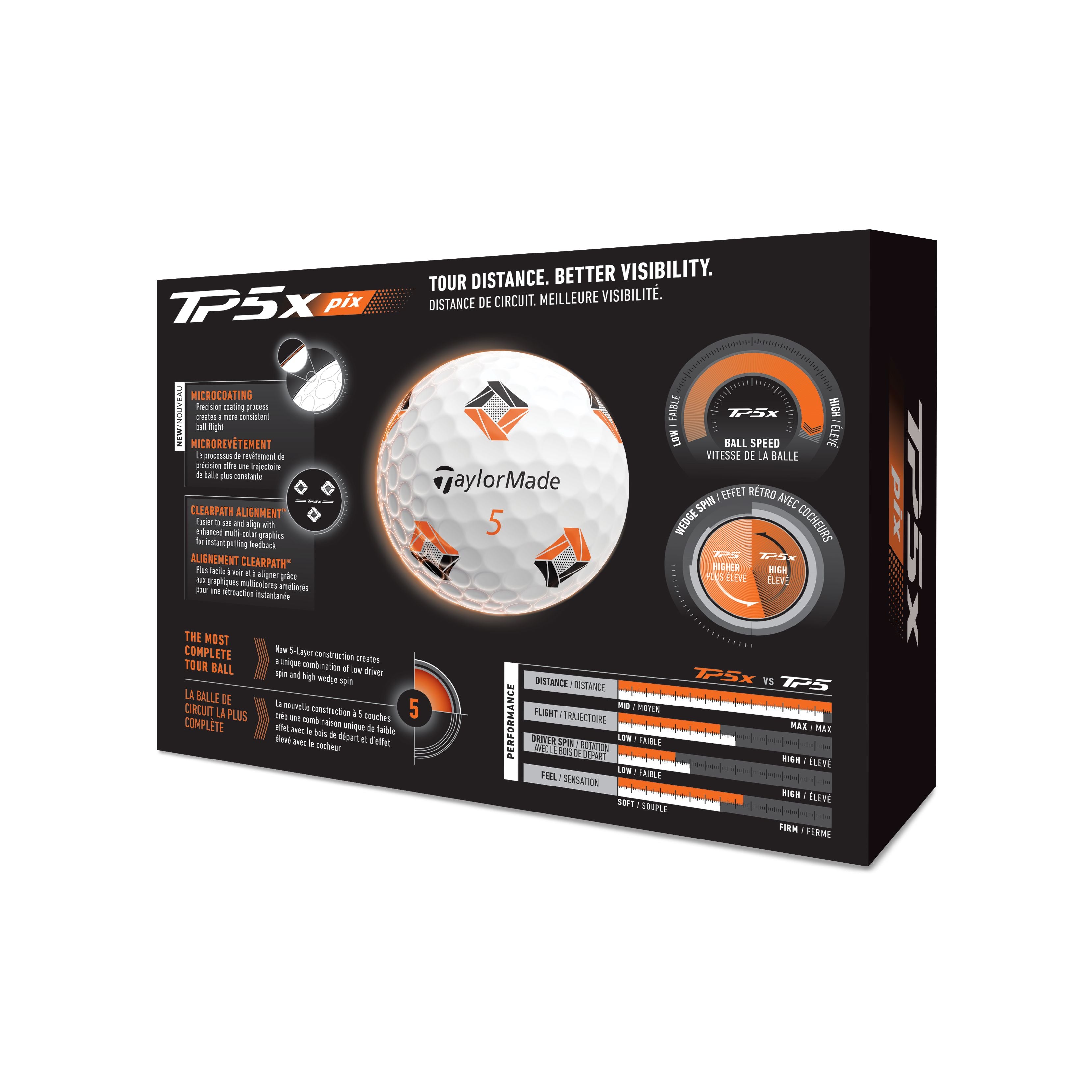 TAYLORMADE BALLES TP5X PIX 2026 (boite de 12)